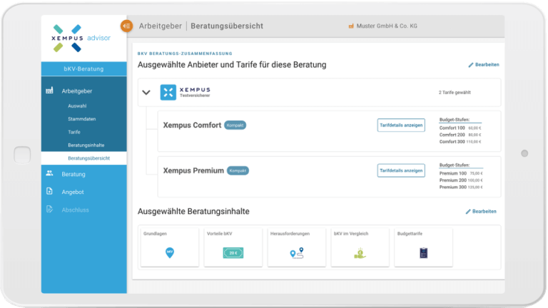 Xempus geht mit digitaler bKV live